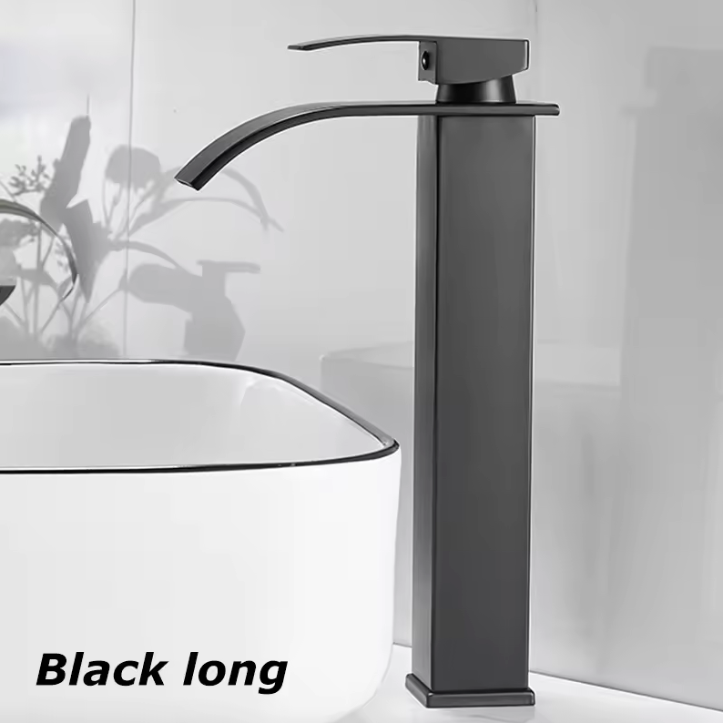 Waterval Wastafelkraan RVS Warm Koud Mengkraan Zwart Goud Zilver