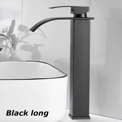 Waterval Wastafelkraan RVS Warm Koud Mengkraan Zwart Goud Zilver