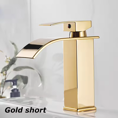 Waterval Wastafelkraan RVS Warm Koud Mengkraan Zwart Goud Zilver