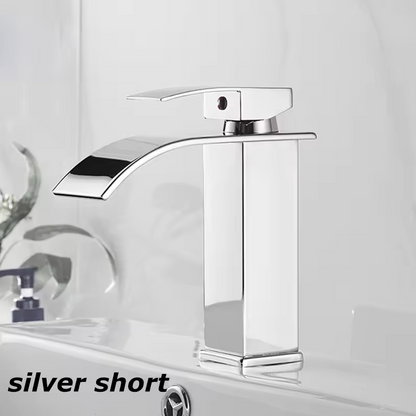 Waterval Wastafelkraan RVS Warm Koud Mengkraan Zwart Goud Zilver