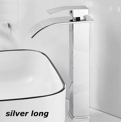 Waterval Wastafelkraan RVS Warm Koud Mengkraan Zwart Goud Zilver