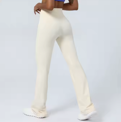 Vrouwelijke Leggings met V-hals Zwart Glad