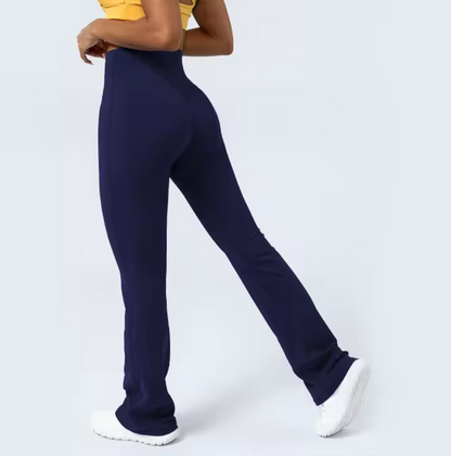 Vrouwelijke Leggings met V-hals Zwart Glad