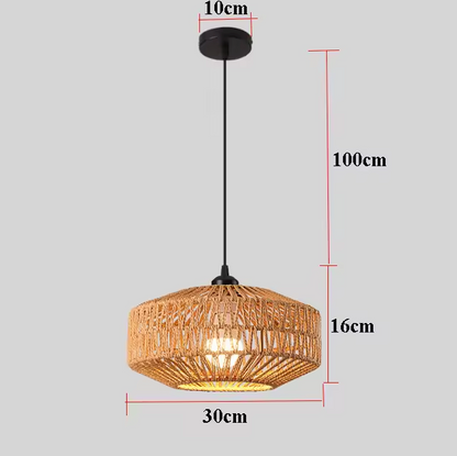 Rotan Hanglamp Handgeweven Natuurlijke Plafondlamp Bruin E27 Woonkamer