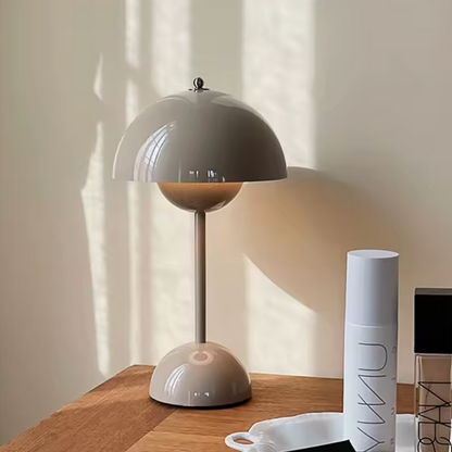 LED Tafellamp Paddenstoel Oplaadbaar Dimbaar Design Metaal 29cm