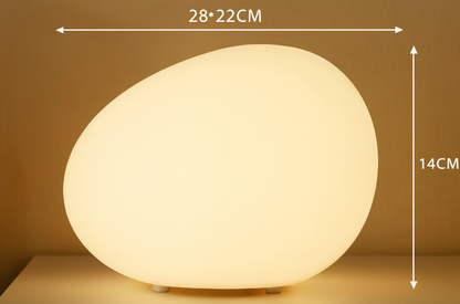 Steen Tafellamp LED 3-Kleuren PE Sfeerlamp 22cm Woonkamer Slaapkamer Scandinavisch Organisch Nachtlamp Dimbaar