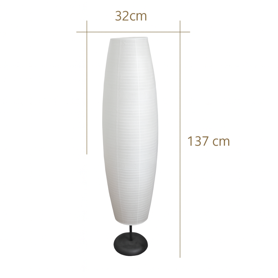 Vloerlamp Rijstpapier Zuil 2xE14 137cm Woonkamer Slaapkamer Scandinavisch Staande Lamp Wit Papieren Kap Sfeerverlichting