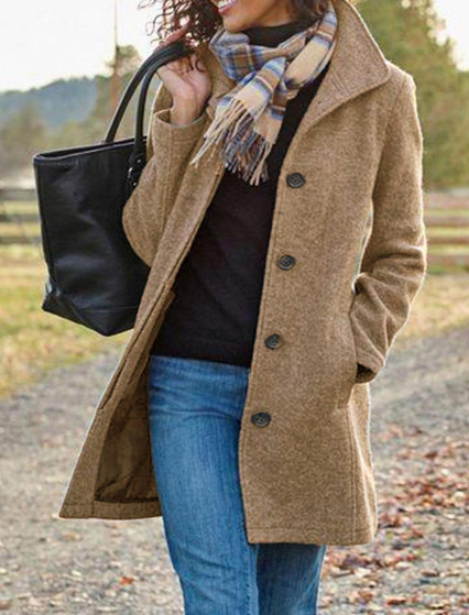 Lange Warme Jas voor Heren en Dames Casual Stijl