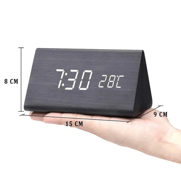 LED Houten Wekker met Spraakactivatie & Minimalistisch Design – Sansoti