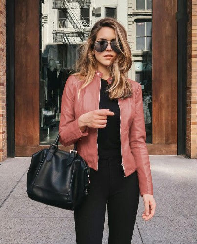 Dames Bikerjas van Kunstleer Modern Design