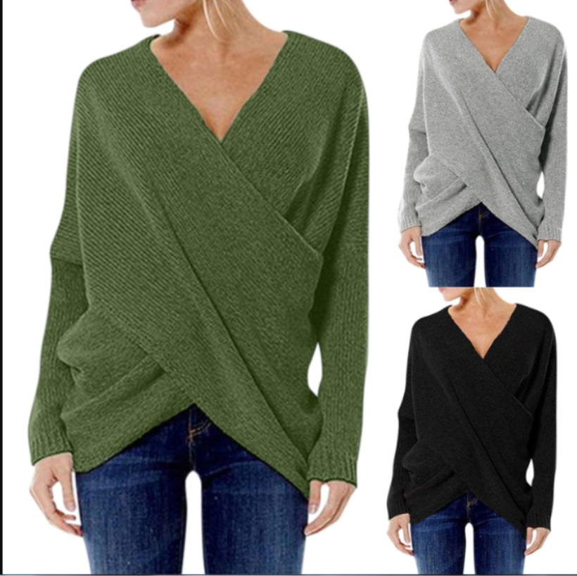 Damestrui Kasjmier Criss-Cross Detail Warme Herfst Trui