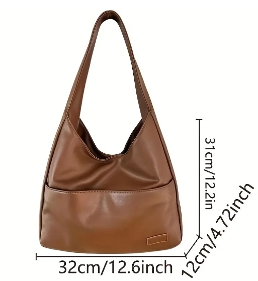 Leren Handtas Bruin-Zwart Elegant met Verstelbare Riem