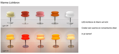 Bauhaus Tafellamp Glas Design Italiaans Dimbaar LED Nachtlamp USB
