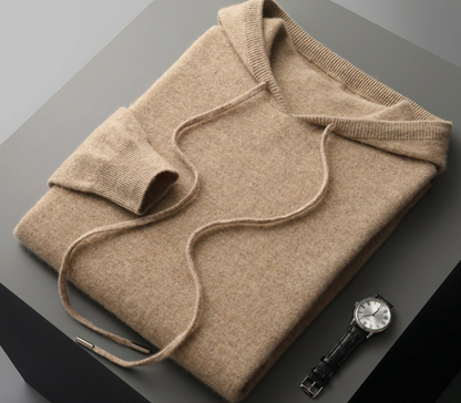 Zwarte Fleece Jacket met Kap voor Mannen Casual