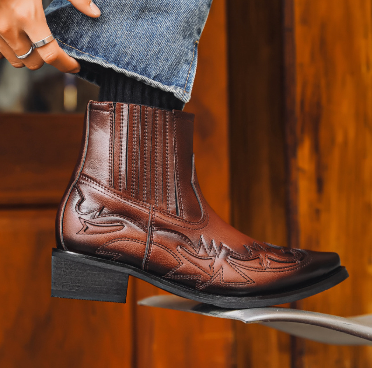 Leren Cowboylaarzen voor Heren Western Stijl Leer