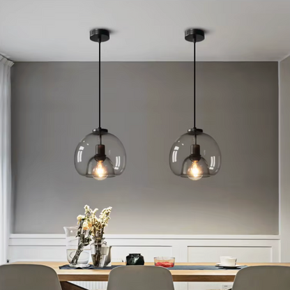 Hanglamp Rookglas Bol E27 25cm Eetkamer Slaapkamer Bar Industrieel Glazen Pendellamp Smoke Grijs Plafondlamp