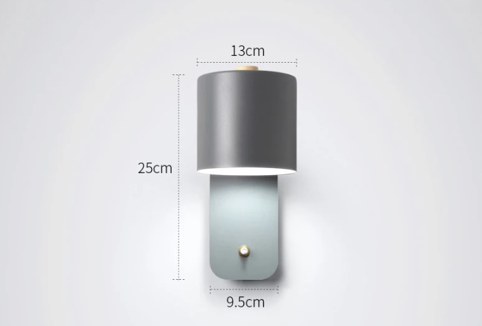 Wandlamp Led Metaal Draaibaar Schakelaar Wit Grijs Groen Slaapkamer Woonkamer Gang Modern