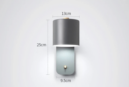 Wandlamp Led Metaal Draaibaar Schakelaar Wit Grijs Groen Slaapkamer Woonkamer Gang Modern