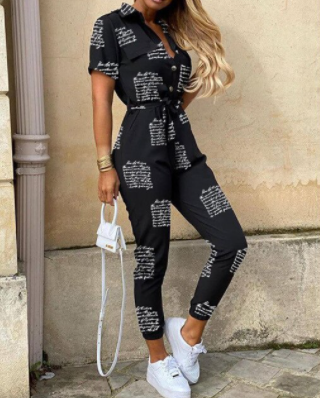Jumpsuit Elegante Knoopsluiting Minimalistisch Design