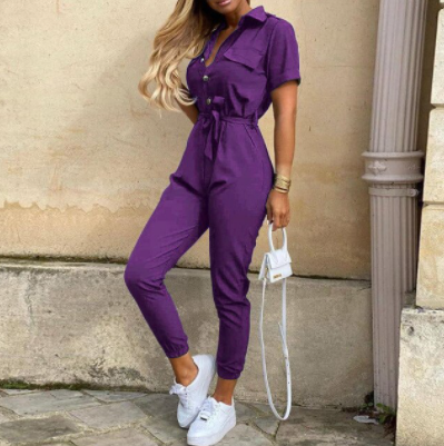 Jumpsuit Elegante Knoopsluiting Minimalistisch Design