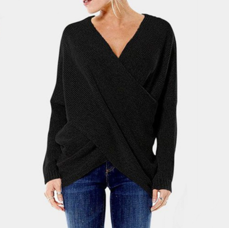 Damestrui Kasjmier Criss-Cross Detail Warme Herfst Trui
