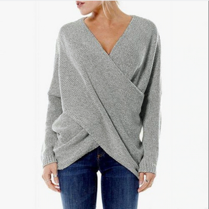 Damestrui Kasjmier Criss-Cross Detail Warme Herfst Trui
