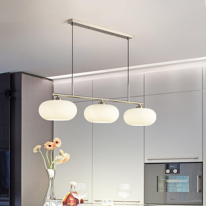 Design Hanglamp met 3 Globe Kapjes - Stijlvolle Eetkamerverlichting voor Tafel en Kookeiland - Verstelbaar 150 cm - Nikkel of Goud - E26/E27