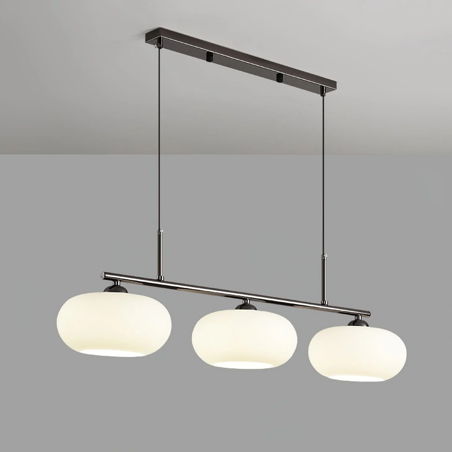 Bauhaus 3-kops hanglamp glas metaal zwart kookeiland eetkamer verlichting moderne design lamp minimalistisch interieur