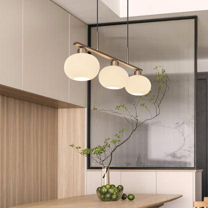 Design Hanglamp met 3 Globe Kapjes - Stijlvolle Eetkamerverlichting voor Tafel en Kookeiland - Verstelbaar 150 cm - Nikkel of Goud - E26/E27