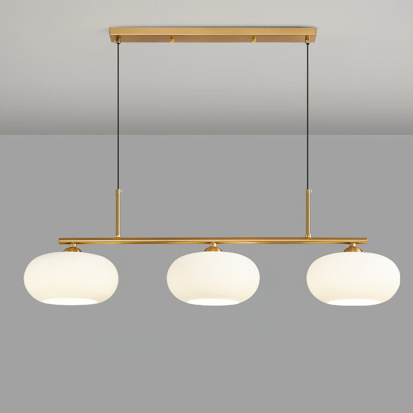 Design Hanglamp met 3 Globe Kapjes - Stijlvolle Eetkamerverlichting voor Tafel en Kookeiland - Verstelbaar 150 cm - Nikkel of Goud - E26/E27