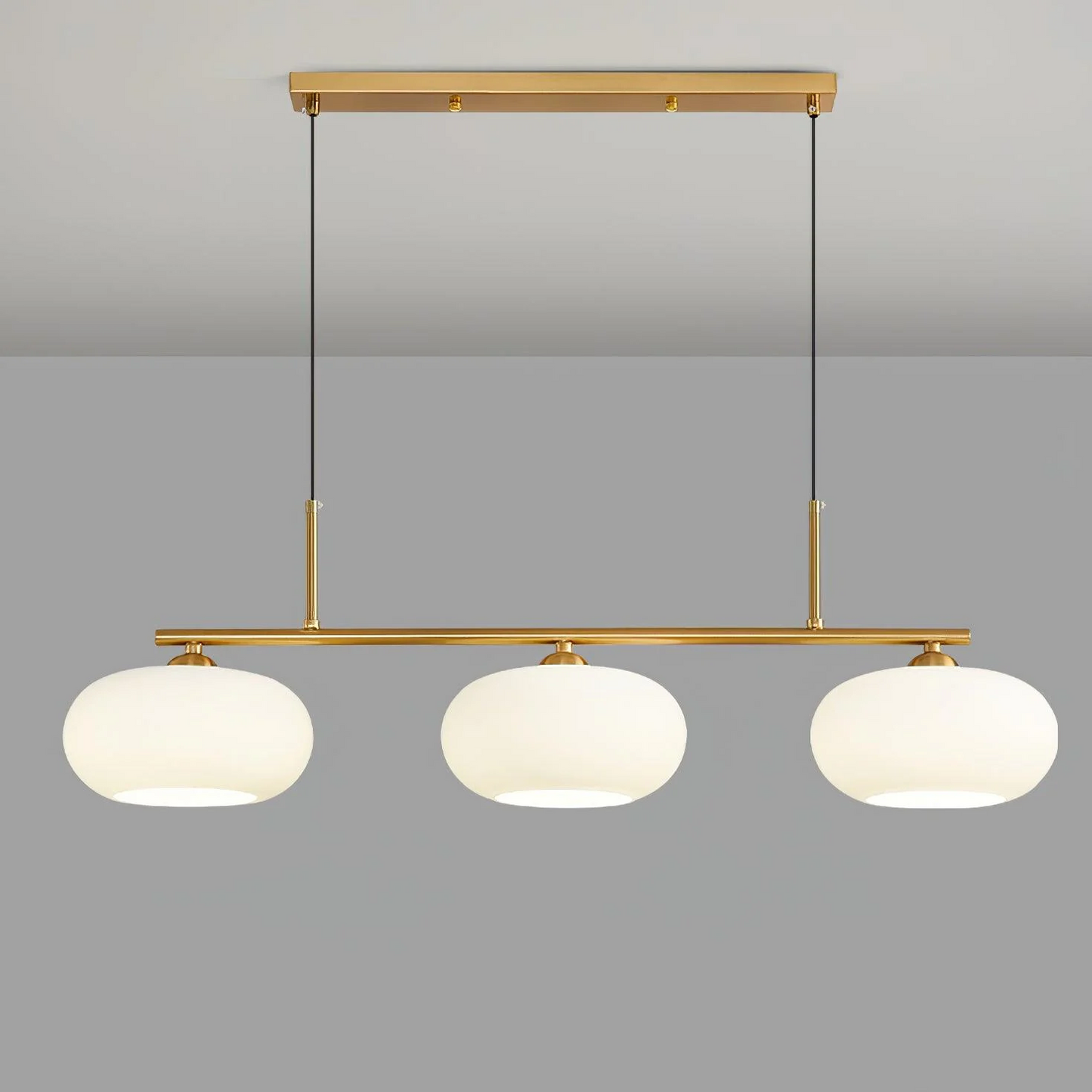 Bauhaus 3-kops hanglamp glas metaal zwart kookeiland eetkamer verlichting moderne design lamp minimalistisch interieur