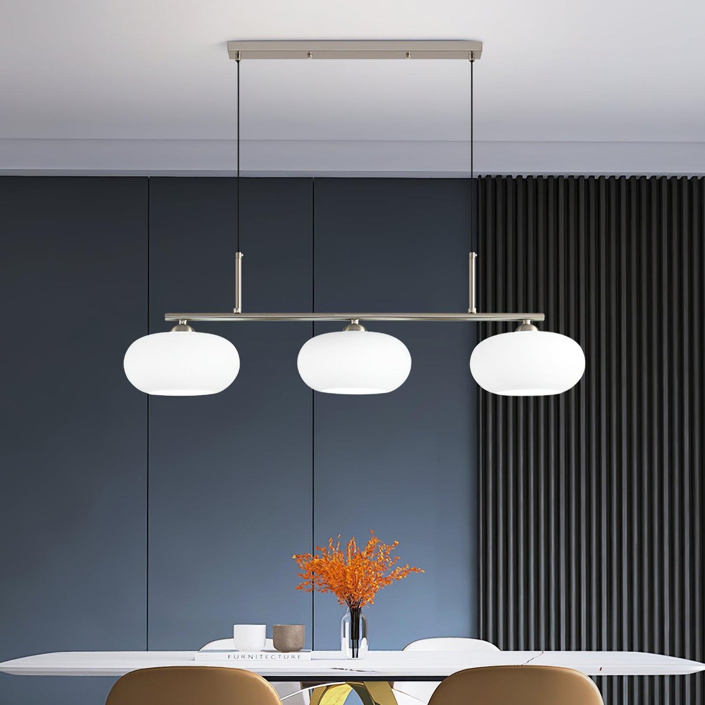 Design Hanglamp met 3 Globe Kapjes - Stijlvolle Eetkamerverlichting voor Tafel en Kookeiland - Verstelbaar 150 cm - Nikkel of Goud - E26/E27