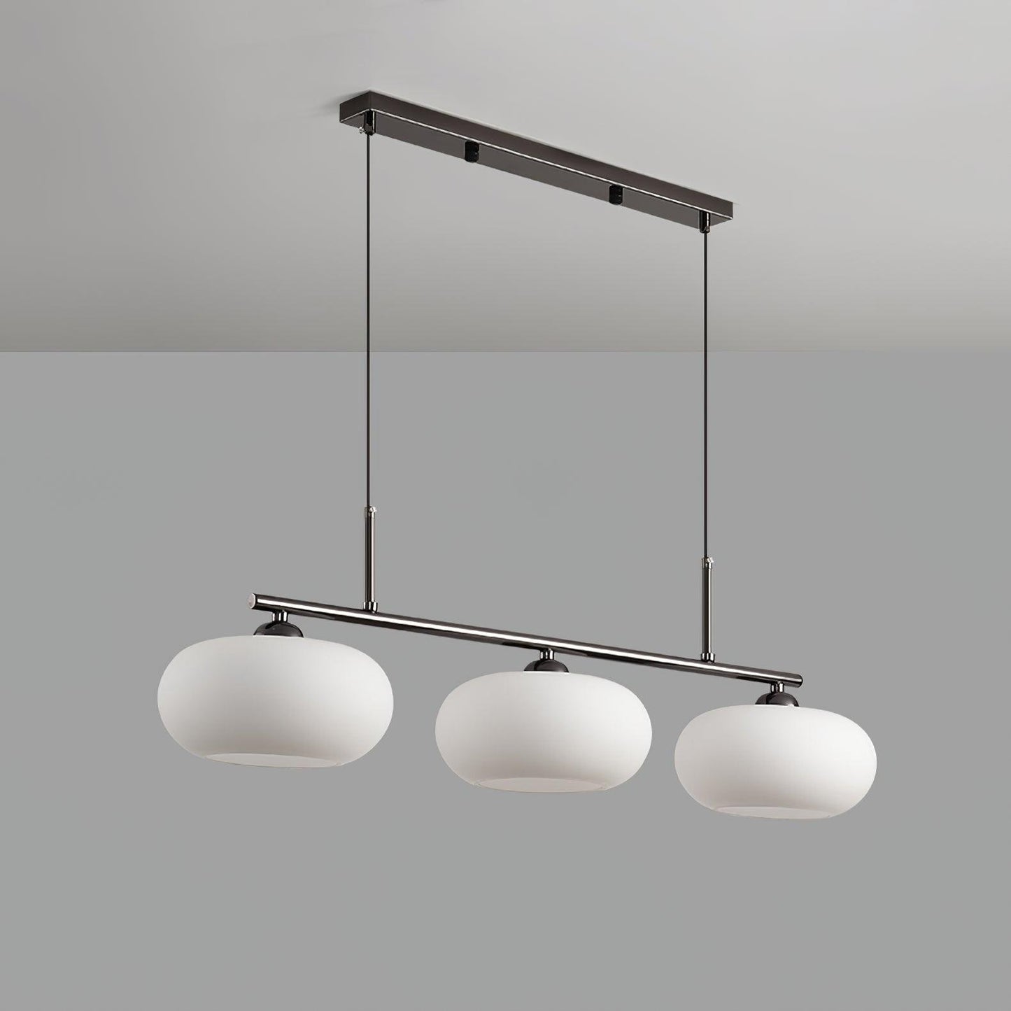 Design Hanglamp met 3 Globe Kapjes - Stijlvolle Eetkamerverlichting voor Tafel en Kookeiland - Verstelbaar 150 cm - Nikkel of Goud - E26/E27