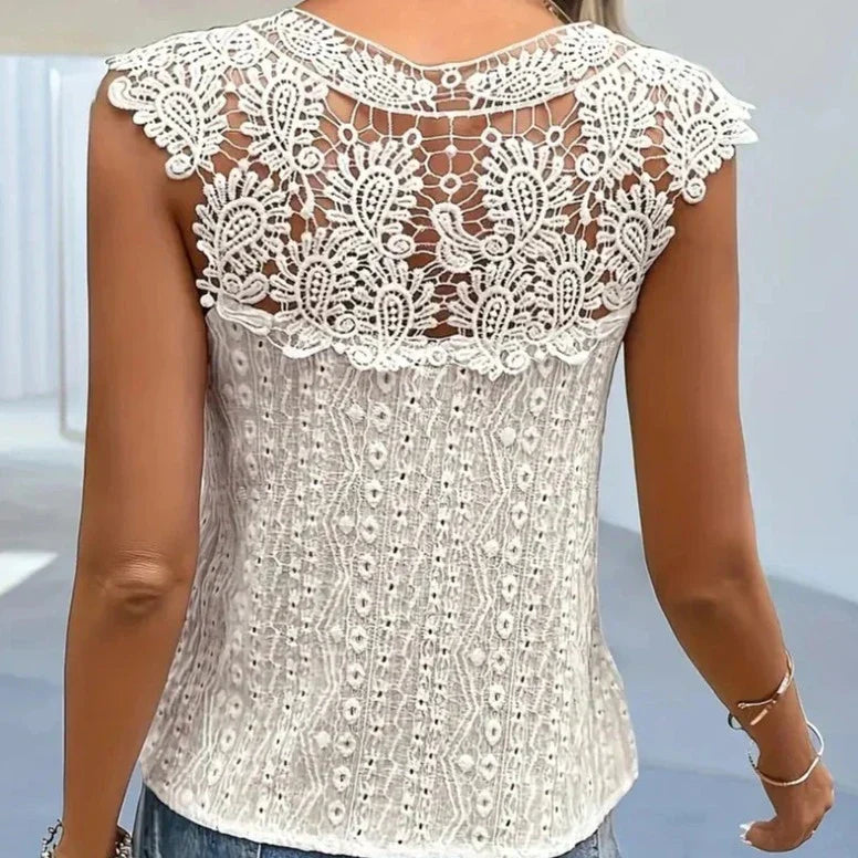 Vrouwelijke Blouse met Kanten Versiering