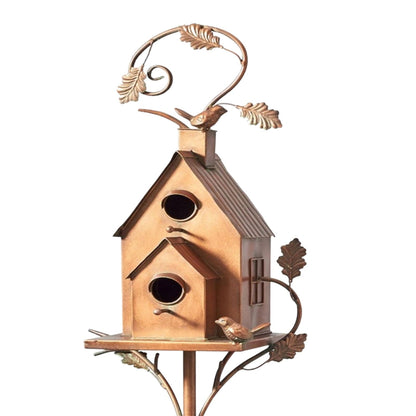 Metalen Vogelhuisje op Tuinsteker met Artistiek Design voor Tuin Terras Balkon