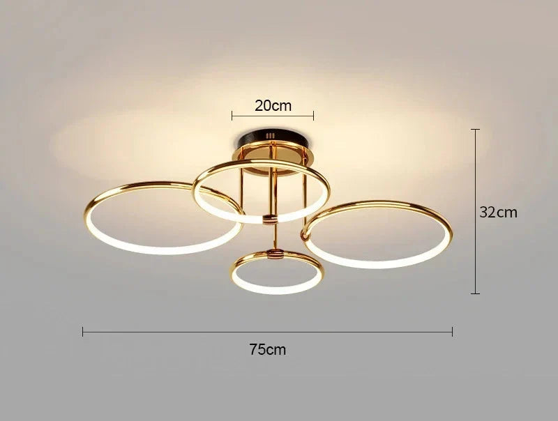 Sansoti | LED Ring Plafondlamp – Moderne Design Plafonnière (3–6 Ringen) – Dimbaar & Warm/Neutraal/Koud Licht