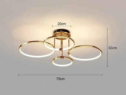 Sansoti | LED Ring Plafondlamp – Moderne Design Plafonnière (3–6 Ringen) – Dimbaar & Warm/Neutraal/Koud Licht