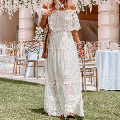 Vrouwen Jurk Geborduurd Kant Bohemian Stijl - StudioMarella