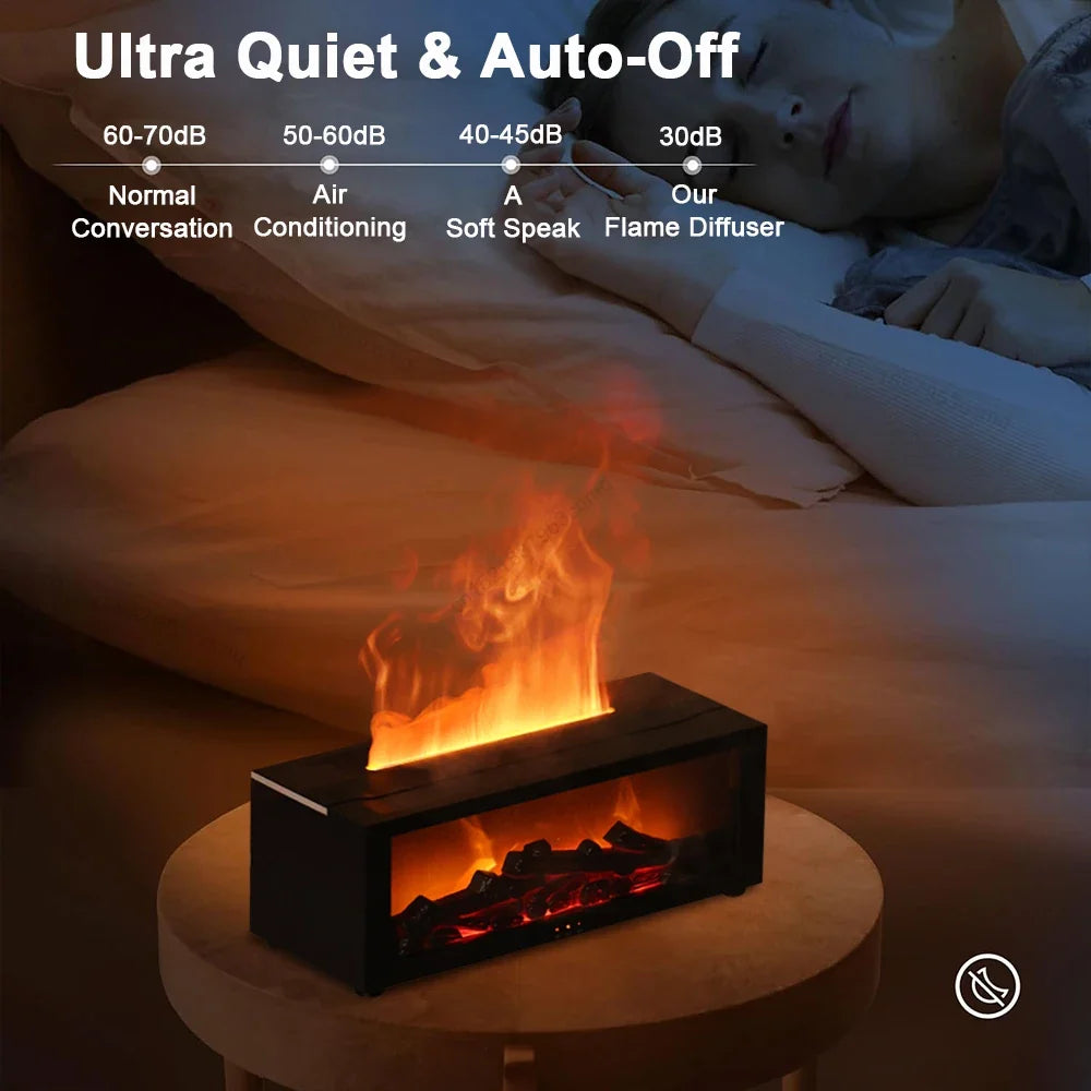 Open Haard Luchtbevochtiger Vlam 150ml 7 Kleuren Aroma Diffuser Afstandsbediening Slaapkamer Woonkamer Geurverspreider Timer