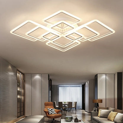 LED Plafondlamp Dimbaar Vierkant Acryl Wit Afstandsbediening Woonkamer Slaapkamer Modern 35W-160W Plafonnière Studeerkamer