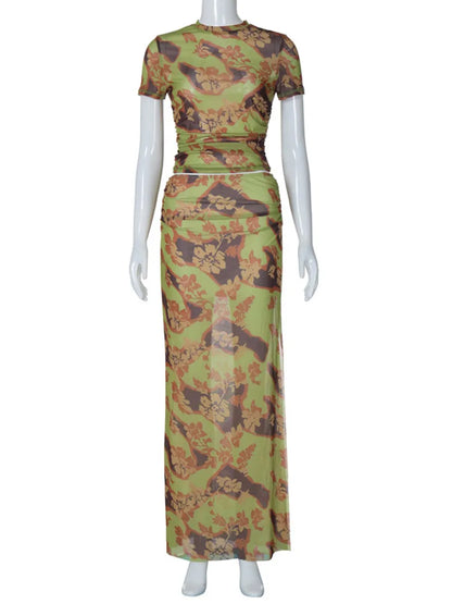 Zomer Jurk Set Gilet en Rok met Parelmoer voor Vrouw
