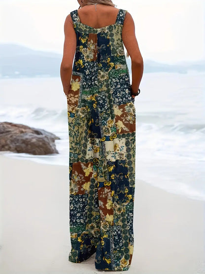 Vrouwelijke Jumpsuit Zomerjurk met Vierkante Halslijn