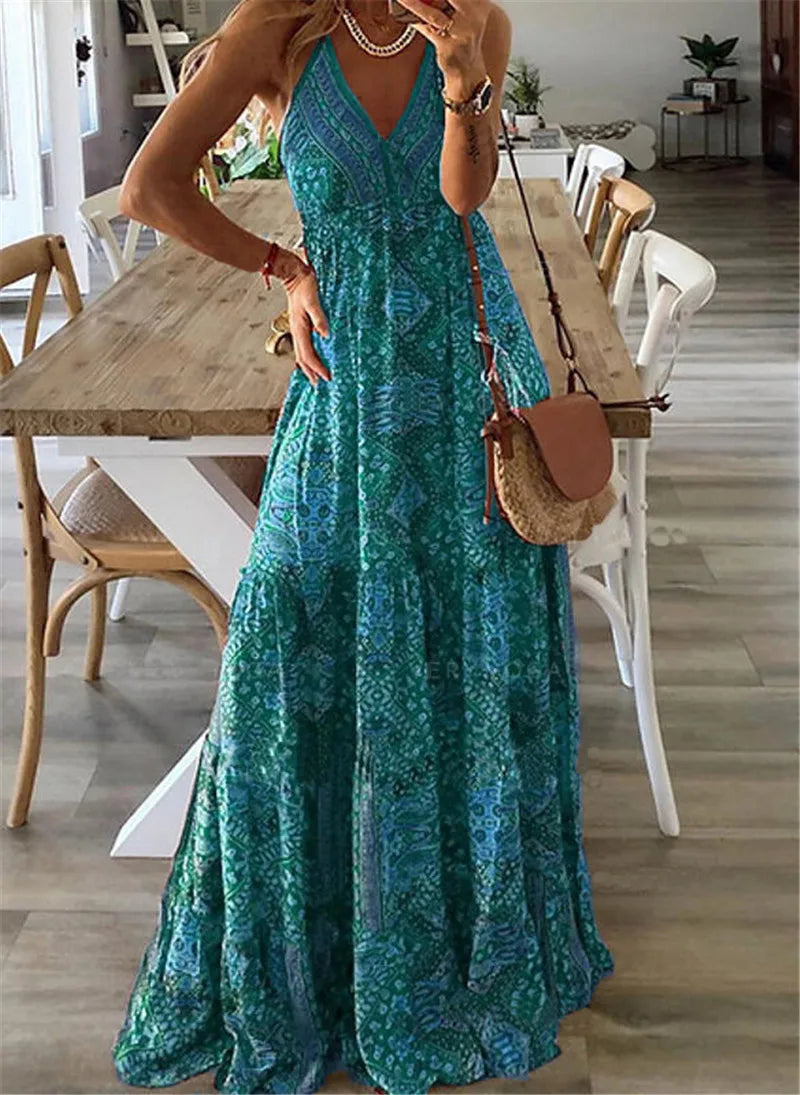 Zomerjurk Vrouwen Maxi Jurk Boho Chic Stijl