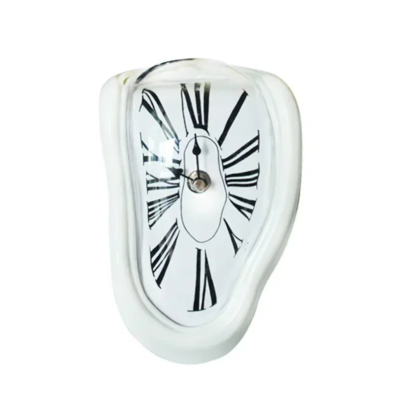 Smeltende Klok Salvador Dali Stijl 18x12x15cm Kunststof Aluminium Surrealistisch Decoratief Uurwerk Plank Tafel Woonkamer Cadeau