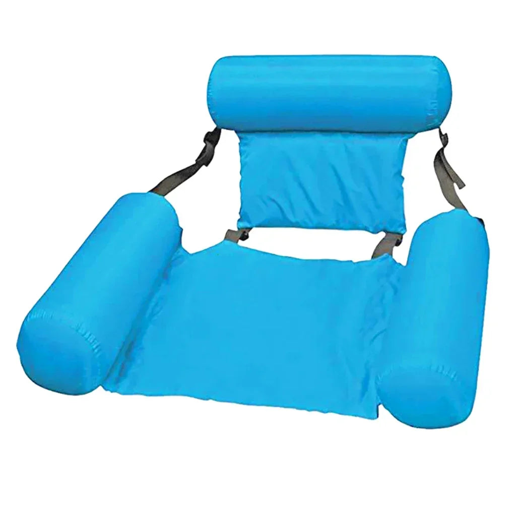 Opblaasbare Waterstoel met Rugleuning – Drijvende Zwembadstoel Mesh Design 100x120 cm Zwembadfauteuil