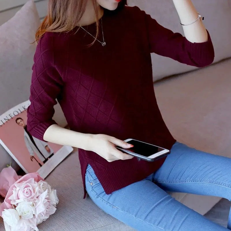 Damestrui Ronde Hals Gebreid Casual Stijl