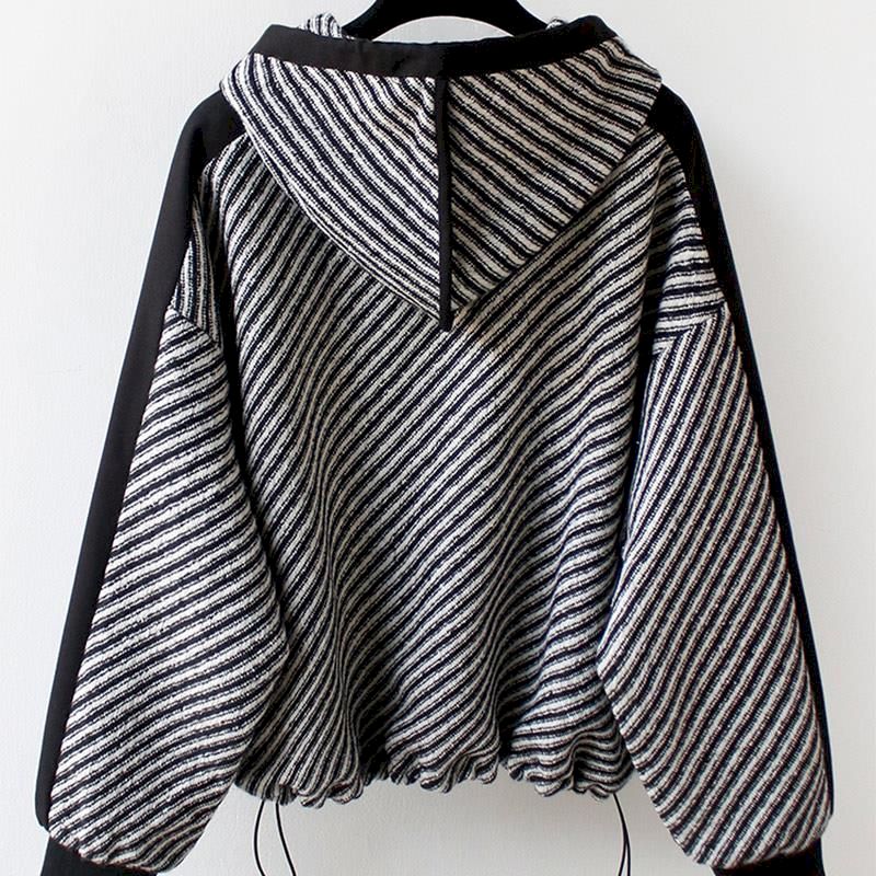 Dames Hoodie Gestreept Zacht en Comfortabel