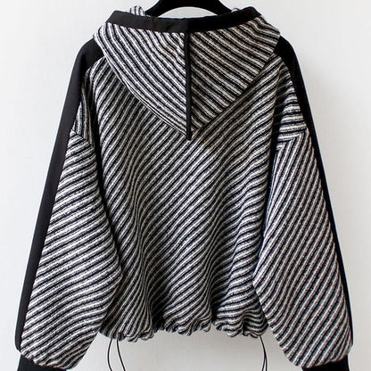 Dames Hoodie Gestreept Zacht en Comfortabel