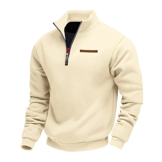 Heren Fleece Trui met Kwart Rits Zakken - StudioMarella