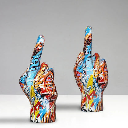 Beeldje Sculptuur Brutale Uitstraling Resin Decoratie Zwart 19cm Binnen Buiten